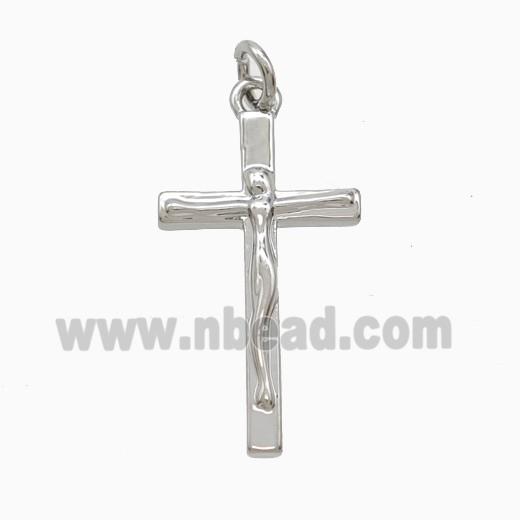 Copper Crucifix Cross Pendant Platinum Plated