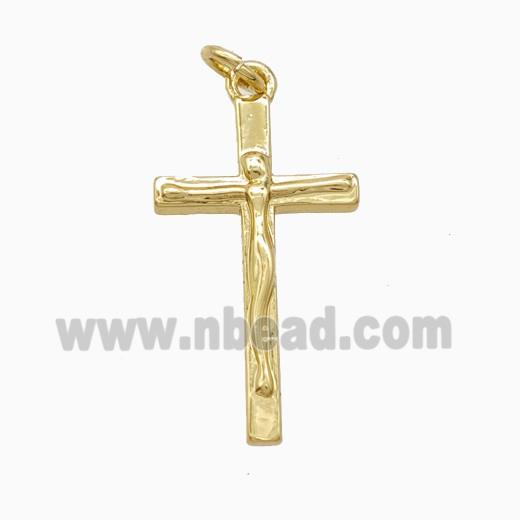 Copper Crucifix Cross Pendant Gold Plated