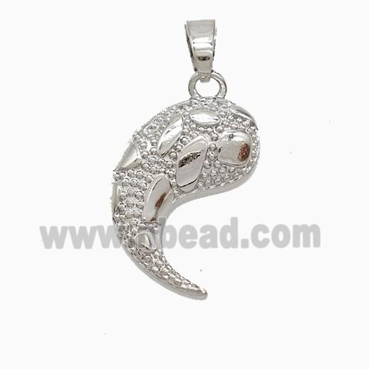 Copper Fish Pendant Mosaic Platinum Plated
