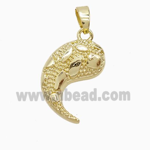Copper Fish Pendant Mosaic Gold Plated