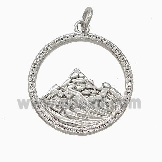 Copper Mountain Pendant Pave Zirconia Platinum Plated