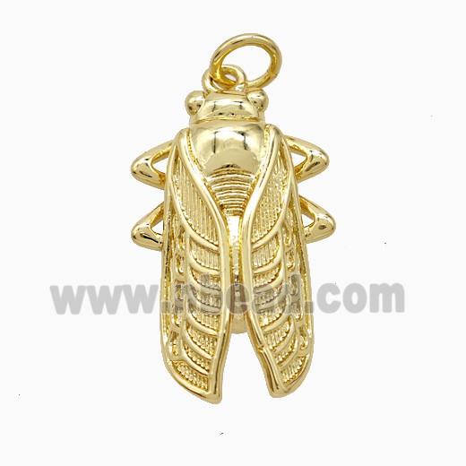 Copper Cicada Pendant Gold Plated