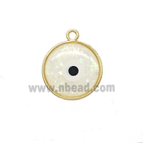 Copper Pendant Pave Resin, Gold Plated