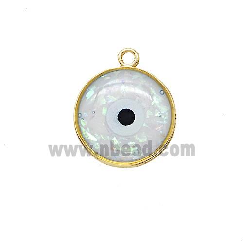 Copper Pendant Pave Resin, Gold Plated
