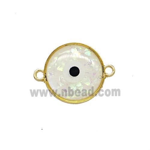 Copper Circle Connector Pave Resin Gold Plated