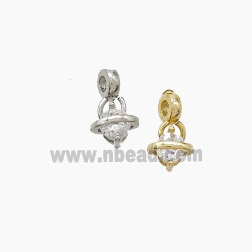 Copper Planet Pendant Pave Zirconia Mixed