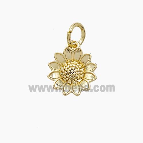 Copper Sunflower Pendant Gold Plated