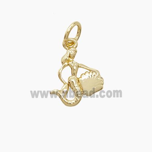 Copper Mermaid Pendant Gold Plated