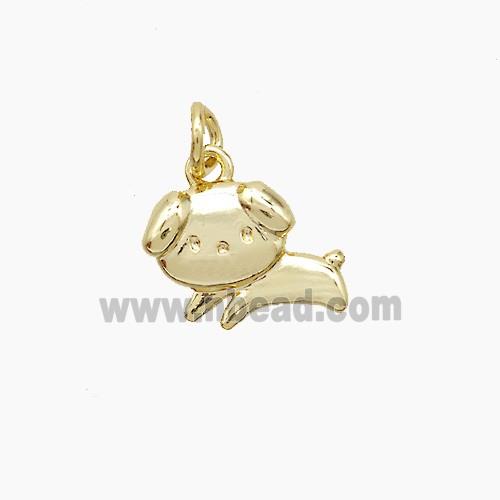 Copper Dog Pendant Gold Plated