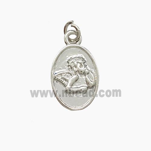 Copper Angel Pendant Platinum Plated