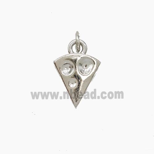 Pizza Charms Copper Pendant Platinum Plated