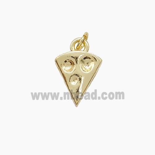 Pizza Charms Copper Pendant Gold Plated