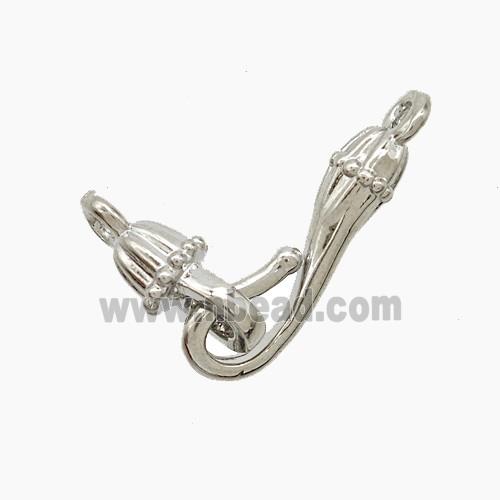 Copper Clasp Platinum Plated