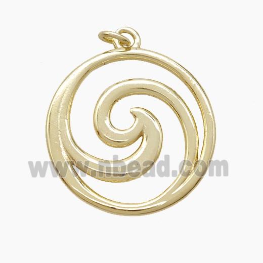 Copper Swirl Wave Pendant Gold Plated