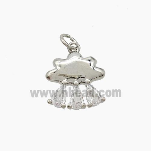 Copper Cloud Pendant Pave Zirconia Platinum Plated