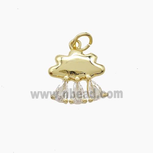 Copper Cloud Pendant Pave Zirconia Gold Plated