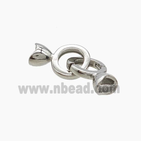 Copper Cordend Clasp Platinum Plated