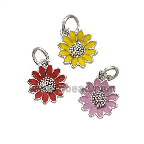 Enamel Copper Pendant, Gold Plated