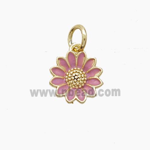 Enamel Copper Pendant, Gold Plated