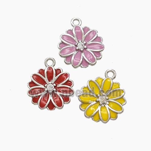 Enamel Copper Pendant, Gold Plated