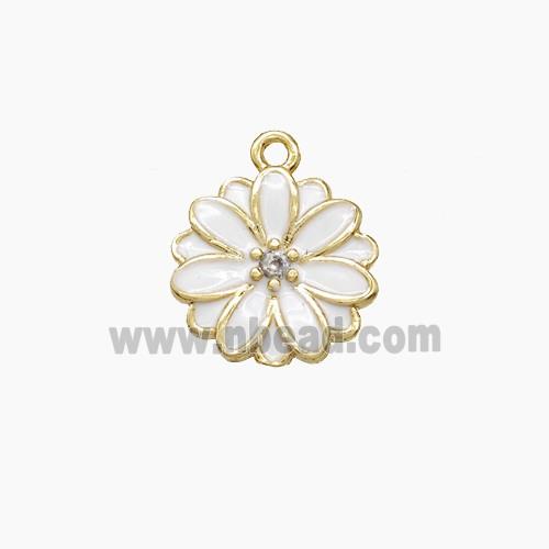 Enamel Copper Pendant, Gold Plated