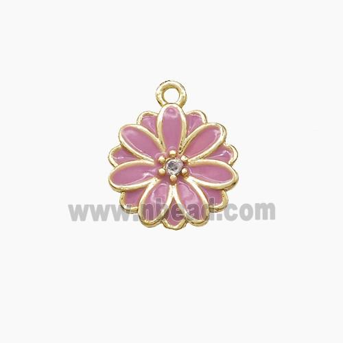 Enamel Copper Pendant, Gold Plated