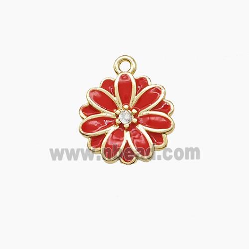 Enamel Copper Pendant, Gold Plated