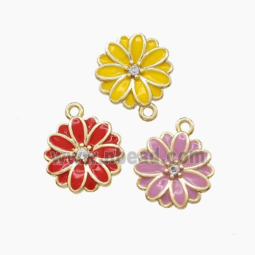 Enamel Copper Pendant, Gold Plated