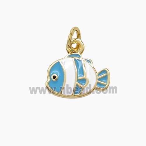 Enamel Copper Pendant, Gold Plated