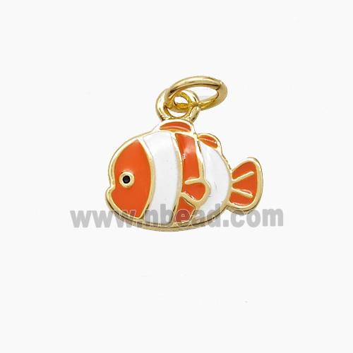 Enamel Copper Pendant, Gold Plated