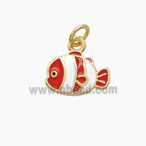 Enamel Copper Pendant, Gold Plated