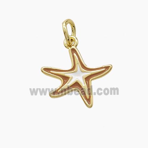 Enamel Copper Pendant, Gold Plated