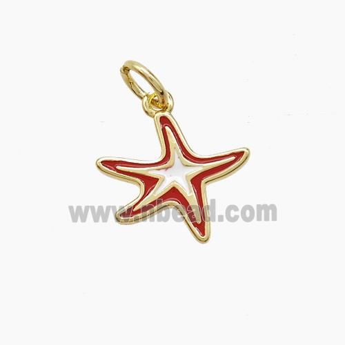 Enamel Copper Pendant, Gold Plated