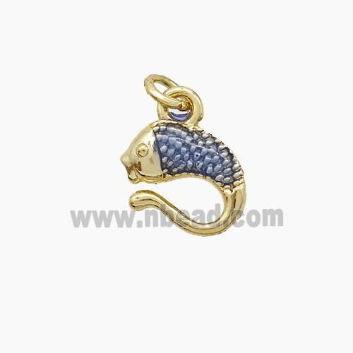 Enamel Copper Pendant, Gold Plated
