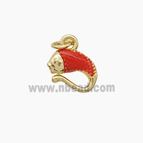 Enamel Copper Pendant, Gold Plated
