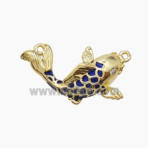 Enamel Copper Pendant, Gold Plated