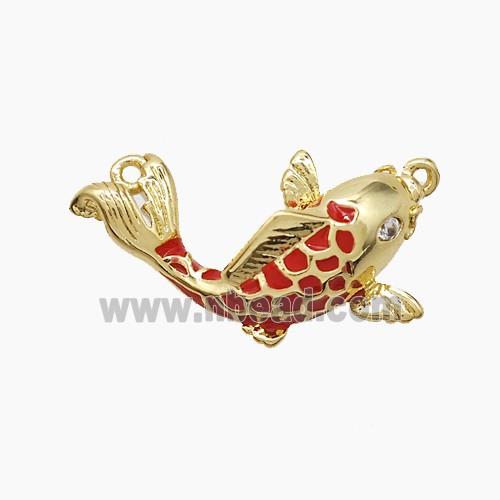 Enamel Copper Pendant, Gold Plated
