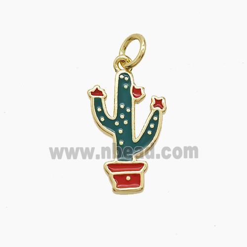 Enamel Copper Pendant, Gold Plated