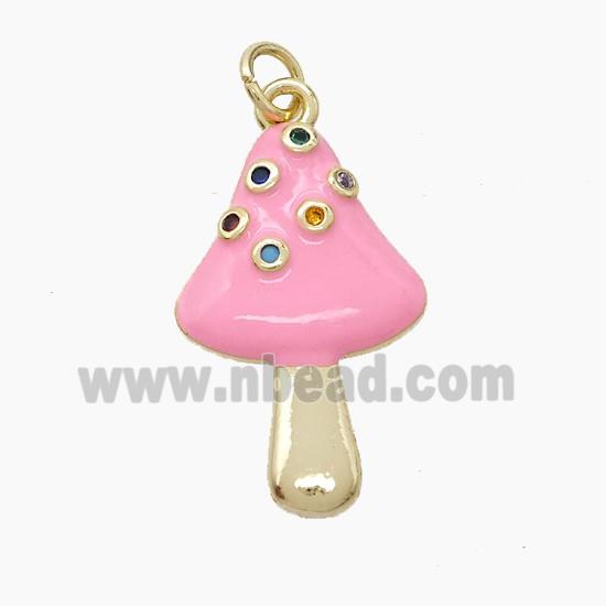 Enamel Copper Pendant, Gold Plated