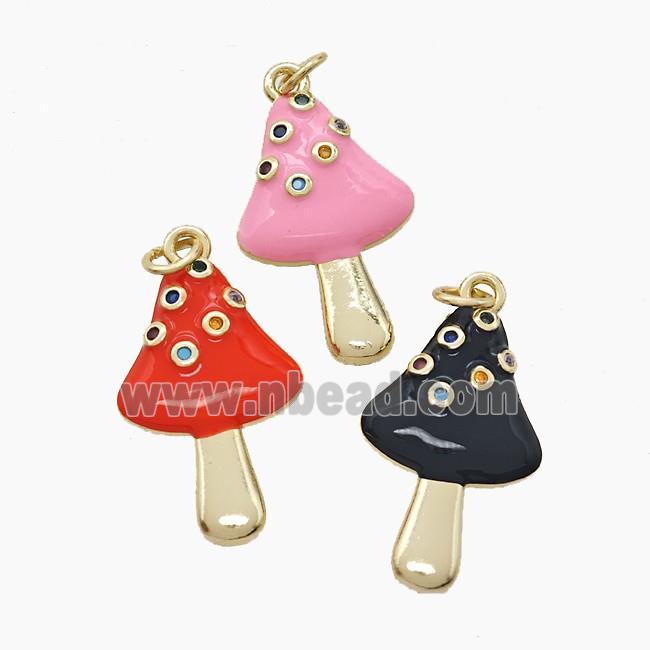 Enamel Copper Pendant, Gold Plated