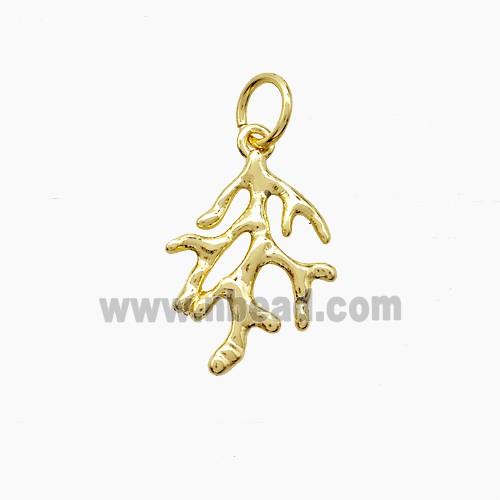 Copper Coral Reef Pendant Gold Plated