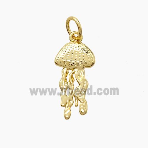 Copper Jellyfish Pendant Gold Plated