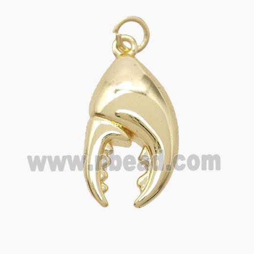 Crab Claw Charms Copper Pendant Gold Plated