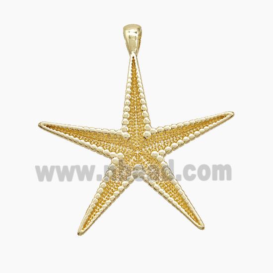 Copper Starfish Pendant Gold Plated