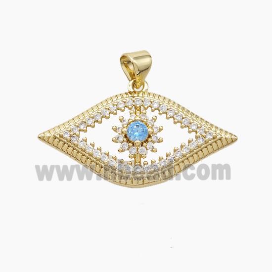 Copper Eye Pendant Pave Zirconia Gold Plated