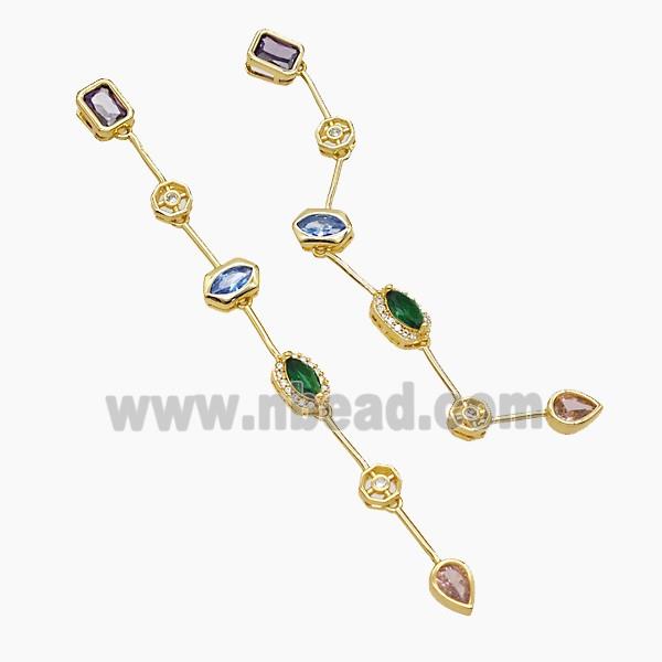 Copper Necklace Extender Chain Pave Zirconia Gold Plated