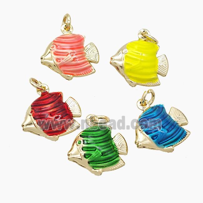 Copper Fish Pendant Painted Gold Plated Mixed