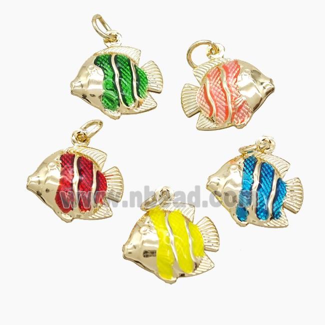 Copper Fish Pendant Painted Gold Plated Mixed
