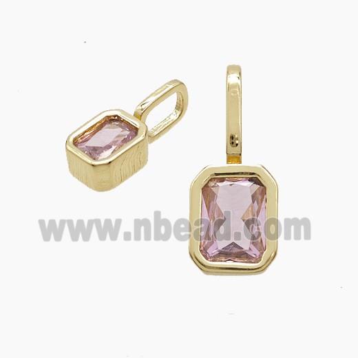 Copper Pendant Pave Zircon, Gold Plated