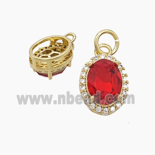 Copper Pendant Pave Zircon, Gold Plated